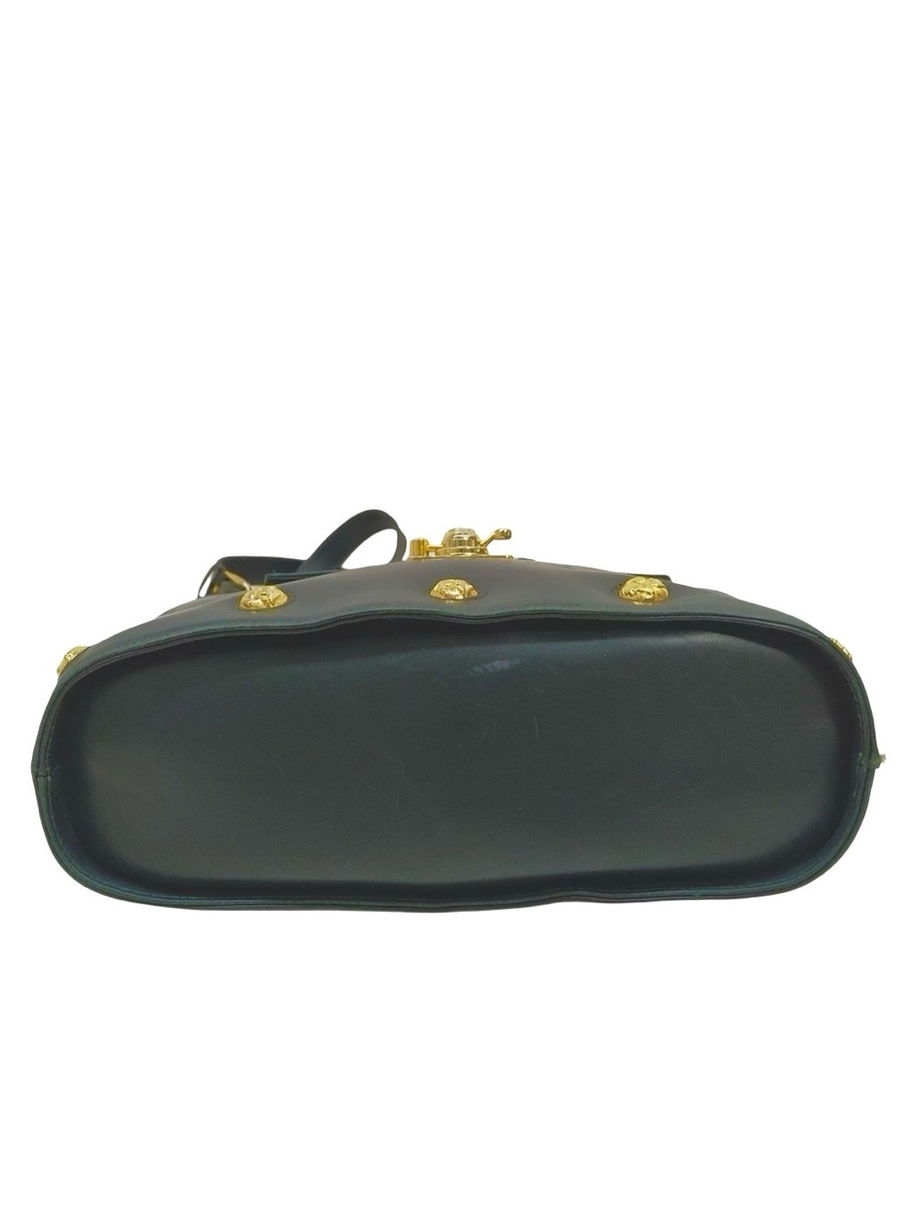 Vintage Salvatore Ferragamo Dark Green Leather Gancini Top Handle Bag - Picture 10 of 16